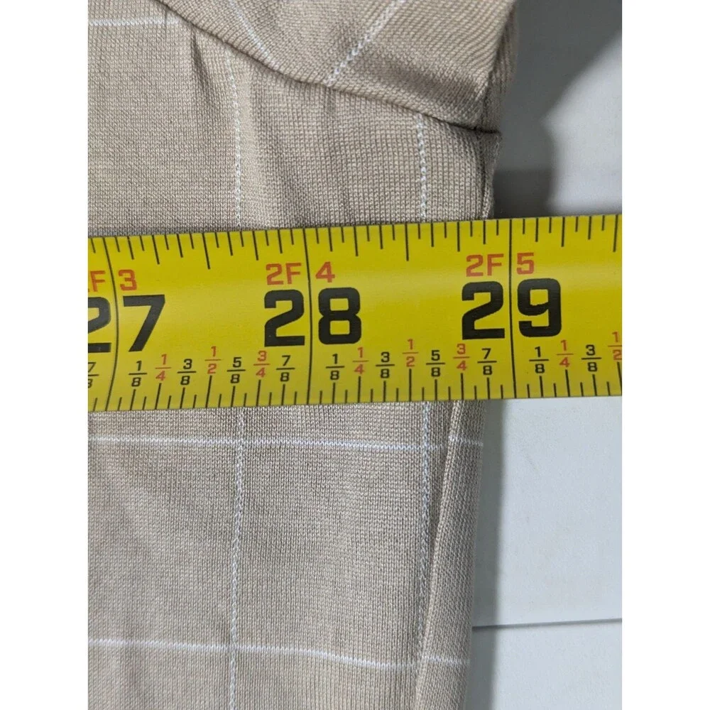 VTG Polo Ralph Lauren Windowpane Polo Shirt Men's XXL Tan Grid Plaid NWT NOS